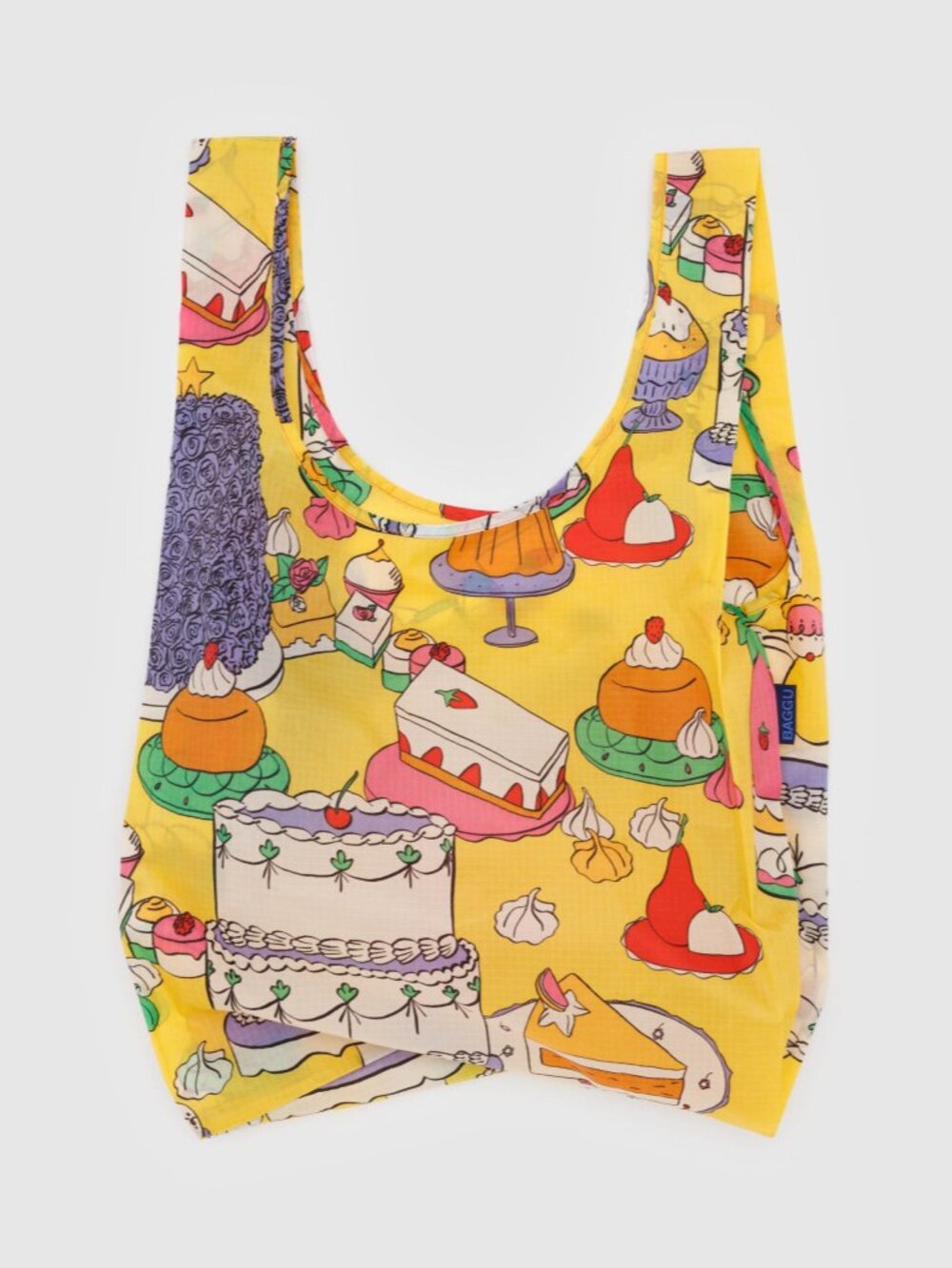 BAGGU Set of 3 Standard Size Reusable Grocery Bags Still Life Cat Fruit Cake NEW - Picture 4 of 10